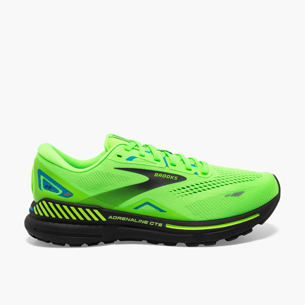 Chaussures Running Route Brooks Adrenaline GTS 23 Vert Grise Bleu Homme | NEP-4328257